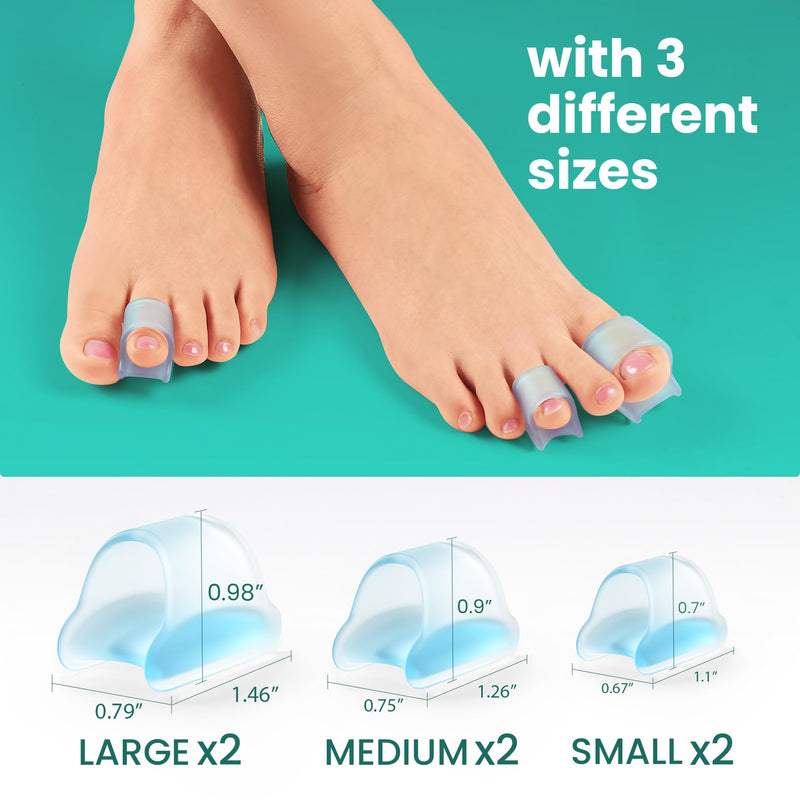 [Australia] - Welnove Hammertoe Corrector - 6 PCS Toe Splints Realign Bent, Curled, Crooked, Claw, Hammer Toes - Toe Straighteners for Men and Women - Blue 