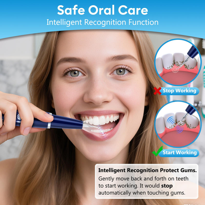 [Australia] - Plaque Remover for Teeth, Teeth Cleaning Kit with LED Light and 5 Adjustable Modes Teeth Cleaner, Blue 