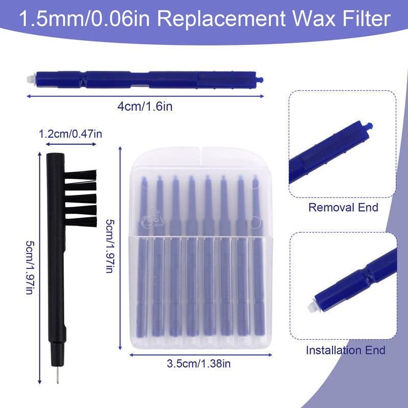 32pcs Wax Guard Filters for Audien Hearing Aid, Hearing Aid Filters with Cleaning Brushes Practical Cleaning Tools Compatible with Audien 32