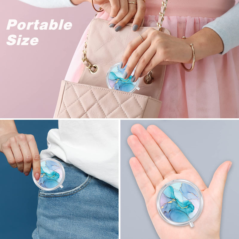 Aiawoxc Pill Case, Cute Travel Pill Box for Purse, Moisture Proof Small Medicine Holder, Portable Pocket Medicine Organizer Dispenser to Hold Vitamins, Cod Liver Oil, Supplements, Colorful Ink Marble