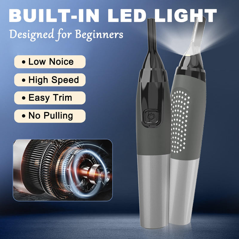 Electric Eyebrow Trimmer for Women, Nose Hair Painless Razor Removal for Men, Mini Epilator for Bikini, Remover for Face, Eye Brow, Nose Hair, Ear Hair, Chin, Peach Fuzz, Lips, Arms, Body (Black)