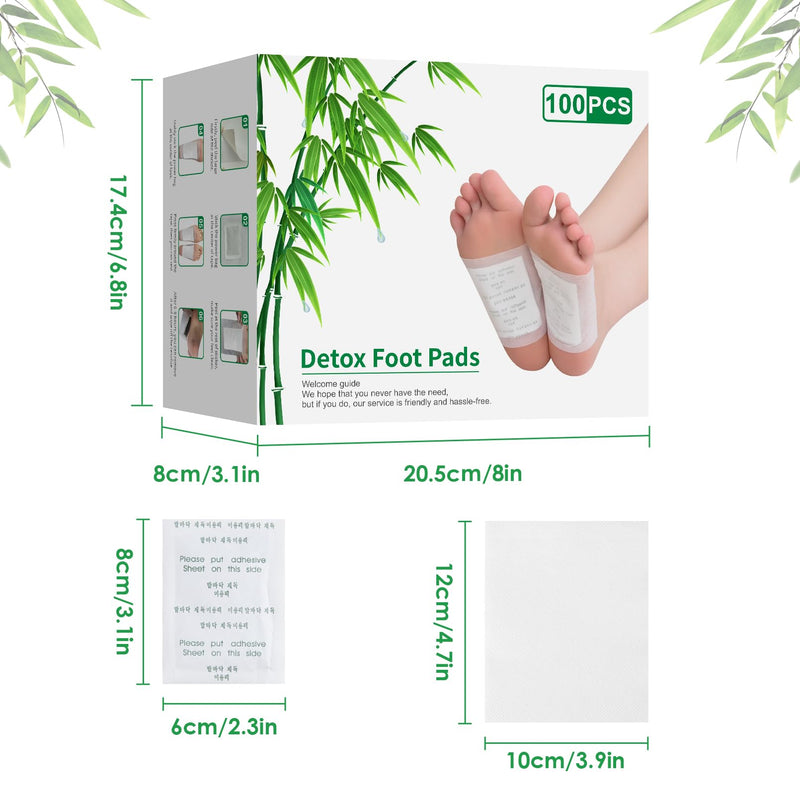 [Australia] - Pack of 100 Detox Foot Plasters Detoxification - Detoxification Plasters Feet for Stress Relief and Deep Sleep - Deep Cleansing Detox Foot Pads for Removing Body Toxins 100pcs one size 