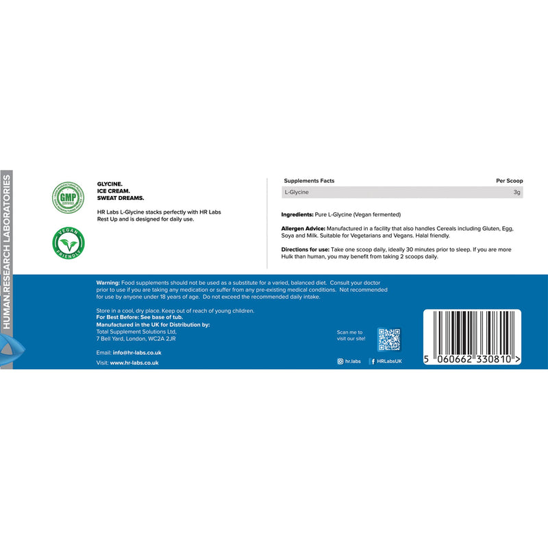Pure L-Glycine Powder, Amino Acid, Easy Mix 100 Servings 300g Unflavoured (Pack of 2) 300g (Pack of 2)