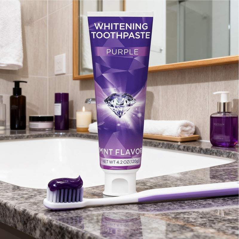 [Australia] - Purple Toothpaste for Teeth Whitening, Teeth Whitening Toothpaste, Tooth Stain Removal, Tooth Stain Removal Colour Corrector 