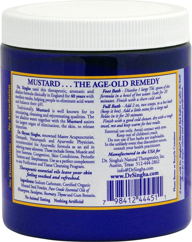 Dr. Singha's Mustard Bath, Therapeutic Bath Salts, 16 Ounce