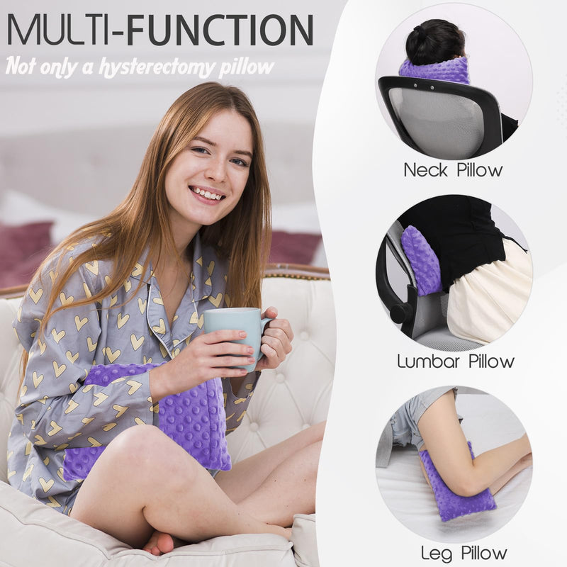 [Australia] - Abdominal Surgery Pillow with Pocket, Hysterectomy Pillow, Lumpectomy Recovery Pillow for Women, Small Pillow for Travel (Purple) Purple 