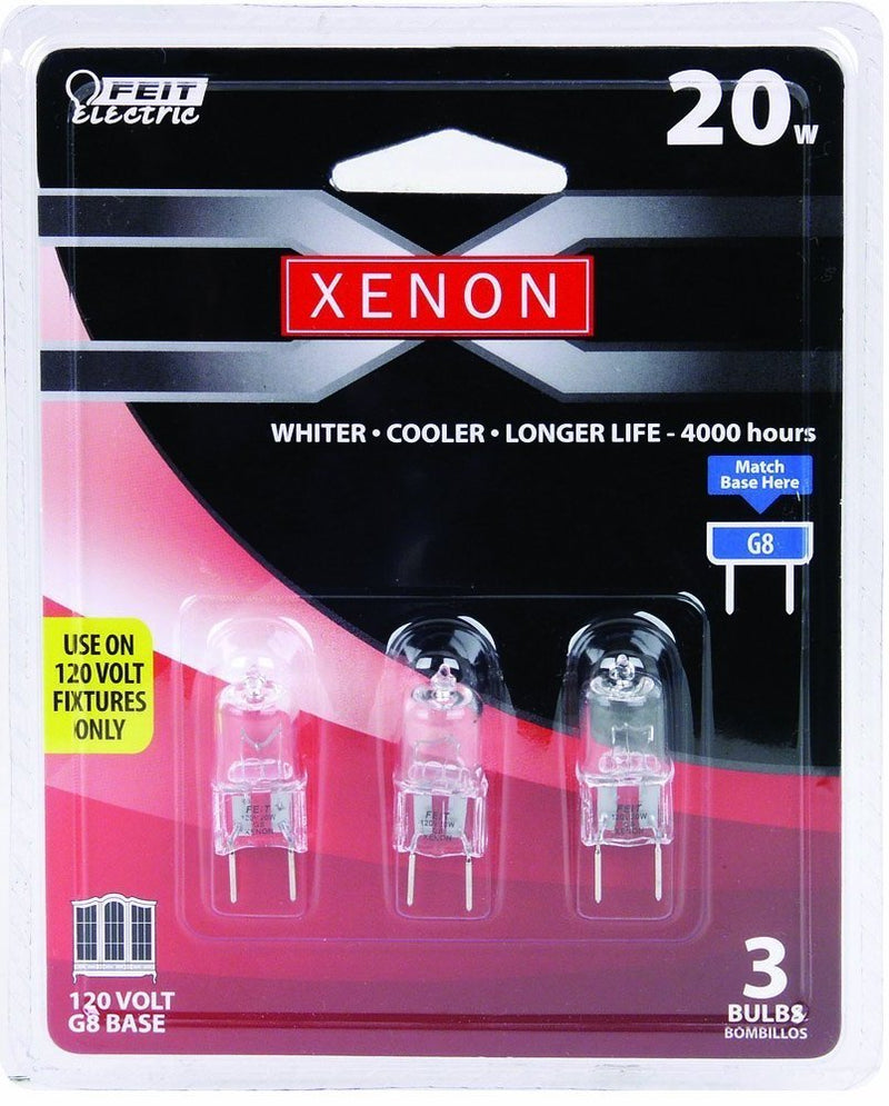 [Australia] - Feit Electric BPXN20/G8/3 Xenon 20-Watt, 120-Volt G8 Base, 3 Pack 3 Count (Pack of 1) 
