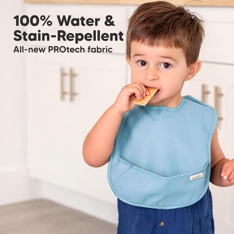 [Australia] - 3-Pack Waterproof Baby Bibs for Eating - Lightweight Baby Bib with Food Catcher, Mess Proof Toddler Bibs, Waterproof Bibs for Baby Boys, Baby Girls, Feeding Bibs, Drool Bibs, Baby Food Bibs (Basics) Basics 