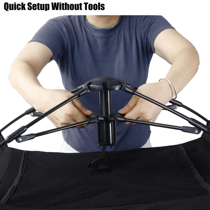 [Australia] - PandaEar Portable Blackout Tent for Babies and Toddlers, Privacy Canopy Cover for Pack N Play, Mini Cribs, Foldable Sleep Pod Travel & Indoor Use, Blocks 95% Light, Black 