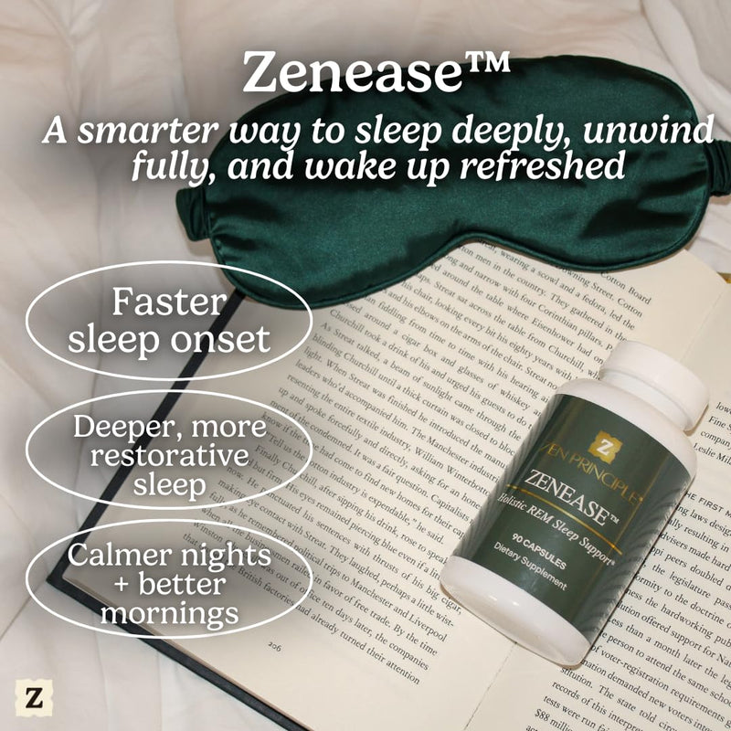 Zen Principle Zenease Sleep Support with Magnesium Glycinate, Ashwagandha KSM-66®, Saffron, L-Theanine & GABA – No Melatonin, Natural Stress Relief & Sleep Aid. 180 Capsules 2