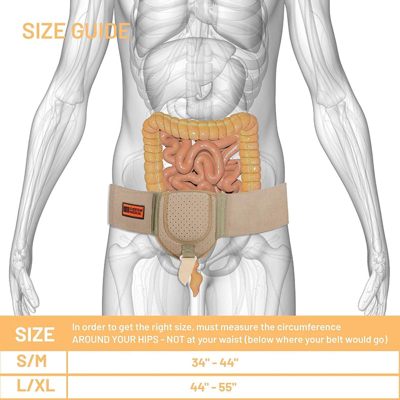 [Australia] - Everyday Medical Inguinal Hernia Support Belt for Men I Fits Left or Right Side I Post Surgery Men and Womens Hernia Support Truss for Inguinal, Groin Hernias I Adjustable Waist Strap I Beige | S/M Small/Medium (Pack of 1) 