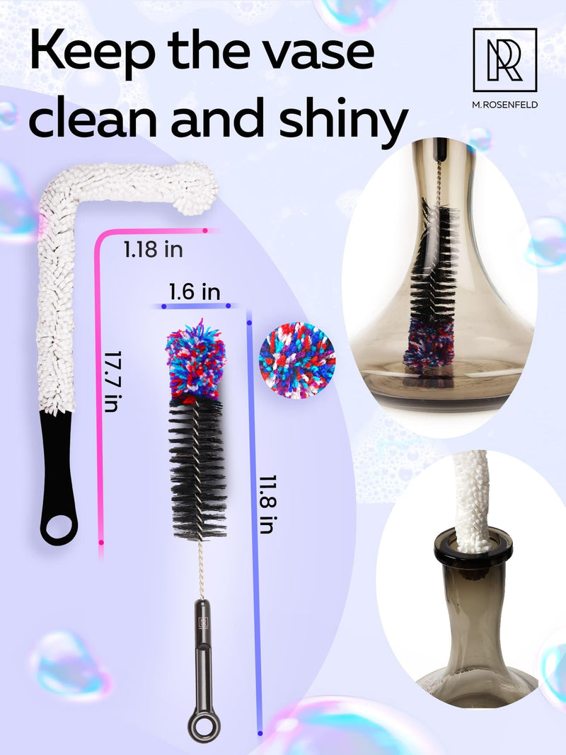 [Australia] - M. ROSENFELD Hookah Cleaning Kit with 5 Brushes & 500 Stainless Steel Cleaning Beads - Premium Hookah Accessories for a Shisha Cleaning - Hookah Bowl & Hookah Vase Cleaning Set & Hookah Cleaning Set 