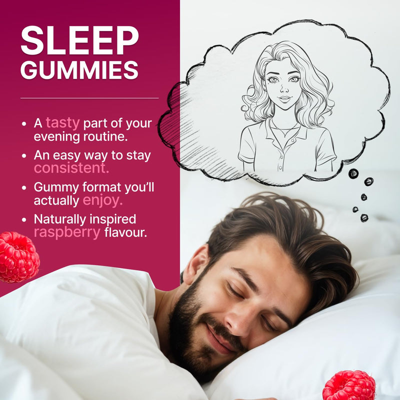 Magnesium Glycinate Sleep Gummies for Adults with Ashwagandha, Valerian Root, L-Theanine - Sugar-Free, Vegan, 60 Count