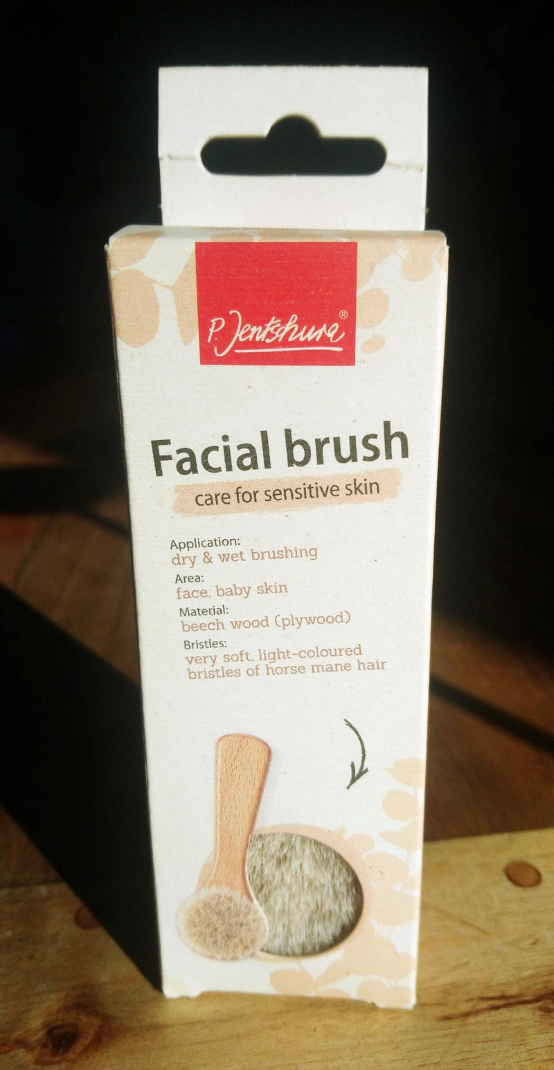 The Original Made in Germany: P.Jentschura Facial Brush with Wooden Handle Made with Natural Pure Horse Mane