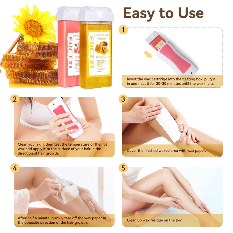 [Australia] - Roller Waxing Kit for Women's Sensitive Skin, 2 Ounce, Hair Removal for Legs 