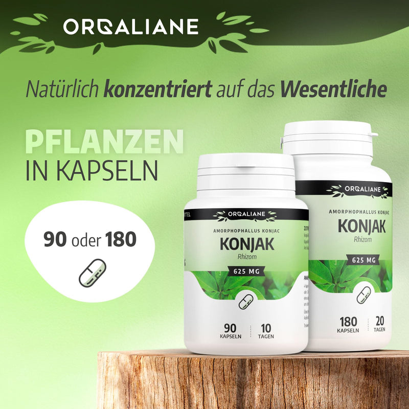 [Australia] - Konjac 625 mg 90 capsules - 4000 mg glucomannan per daily dose - Orgaliane 90 pieces (pack of 1) 