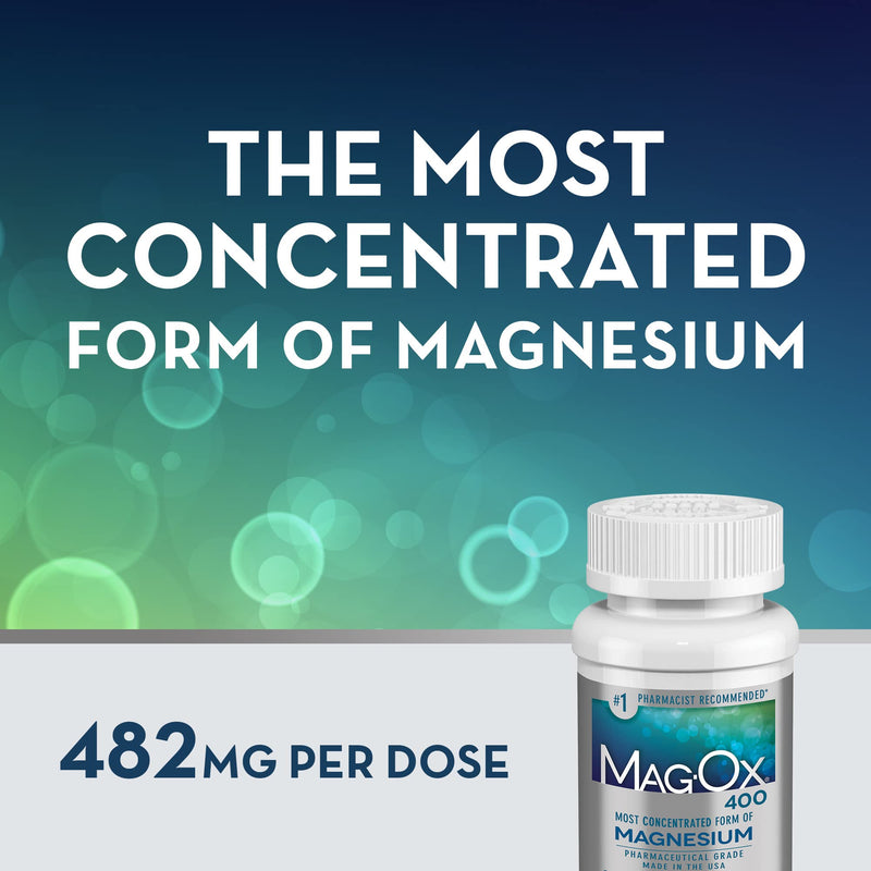[Australia] - Mag-Ox Magnesium Supplement, Pharmaceutical Grade Magnesium Oxide 483mg, Most Concentrated Form of Magnesium, 120 Tablets 120 Count (Pack of 1) 