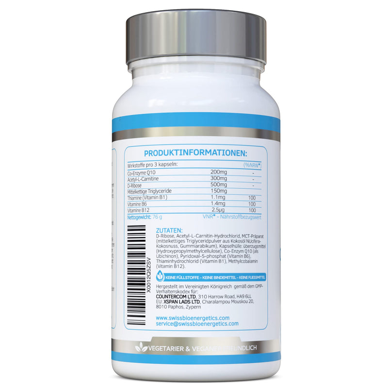 [Australia] - CardioDefence - 90 Capsules - A precise balance of CoQ10, D-Ribose, Acetyl-L-Carnitine, B Vitamins and MCT to contribute to normal heart function and reduce fatigue 
