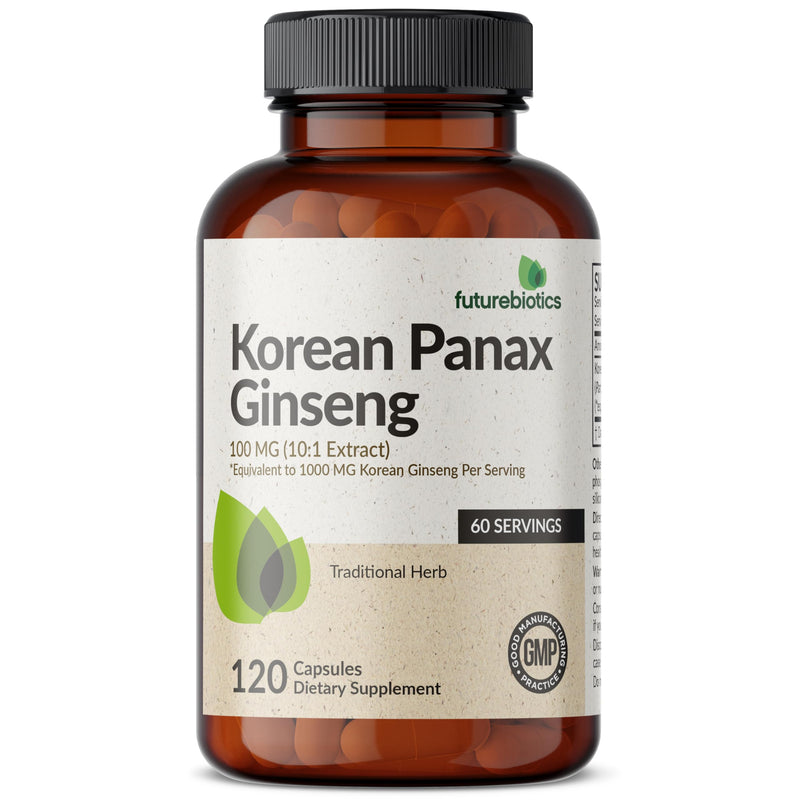 [Australia] - Futurebiotics Korean Panax Ginseng 1000 MG Per Serving Energy, Memory & Brain Health Support, Non-GMO, 120 Capsules 