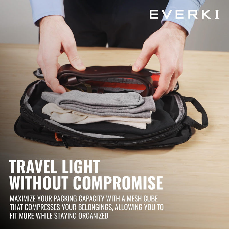 EVERKI Compression Mesh Panel Packing Cubes Lightweight, Small - 4.6 L | Durable Compression Travel Organizer, Fits Luggage, Backpacks & Suitcases, Premium Lightweight Compressible Design, Small