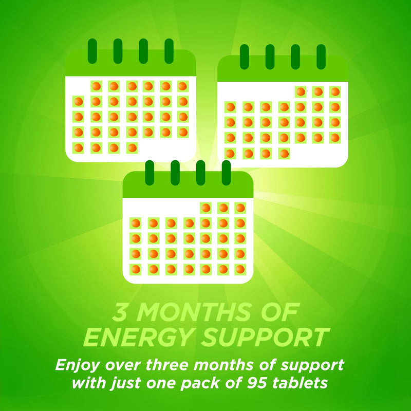 Berocca Energy Tablets with B Vitamins, Magnesium, Zinc & Coenzyme Q10-13 Vitamins & 9 Minerals - Support Energy Release* & Reduce Tiredness* - 95 Tablets