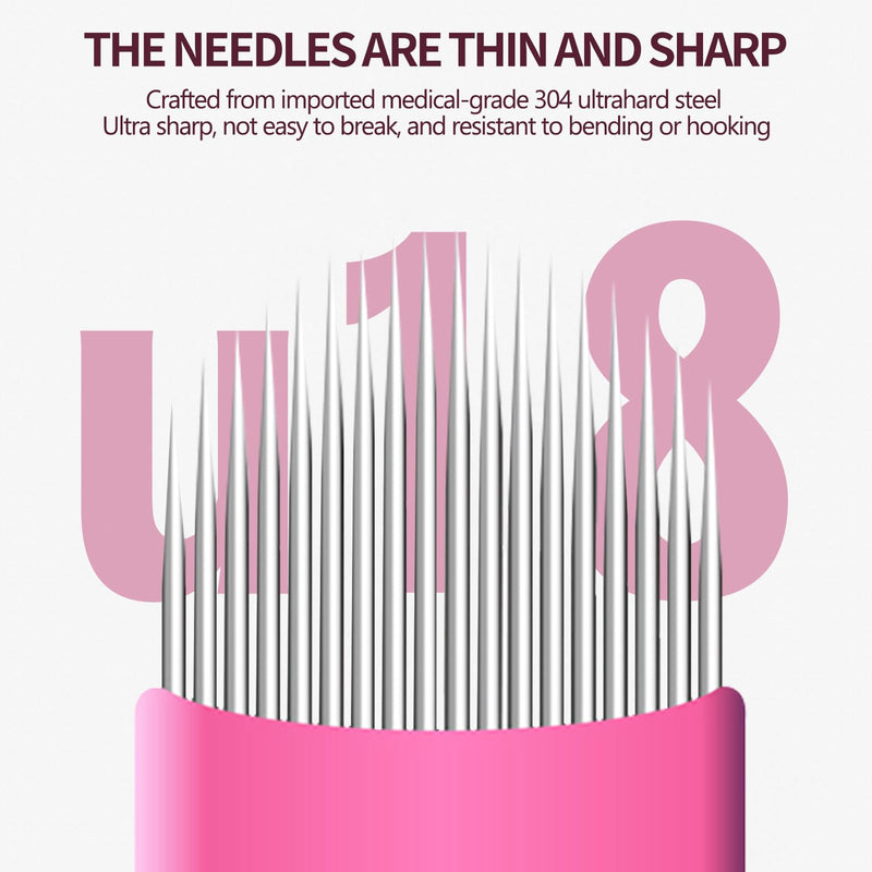 [Australia] - 50Pcs Professional Microlading Needles 0.18mm Diameter Disposable Manual Eyebrow Blades Tattoo Neddles Permanent Makeup Supplies Microblading Kits (16 U) 16 U 