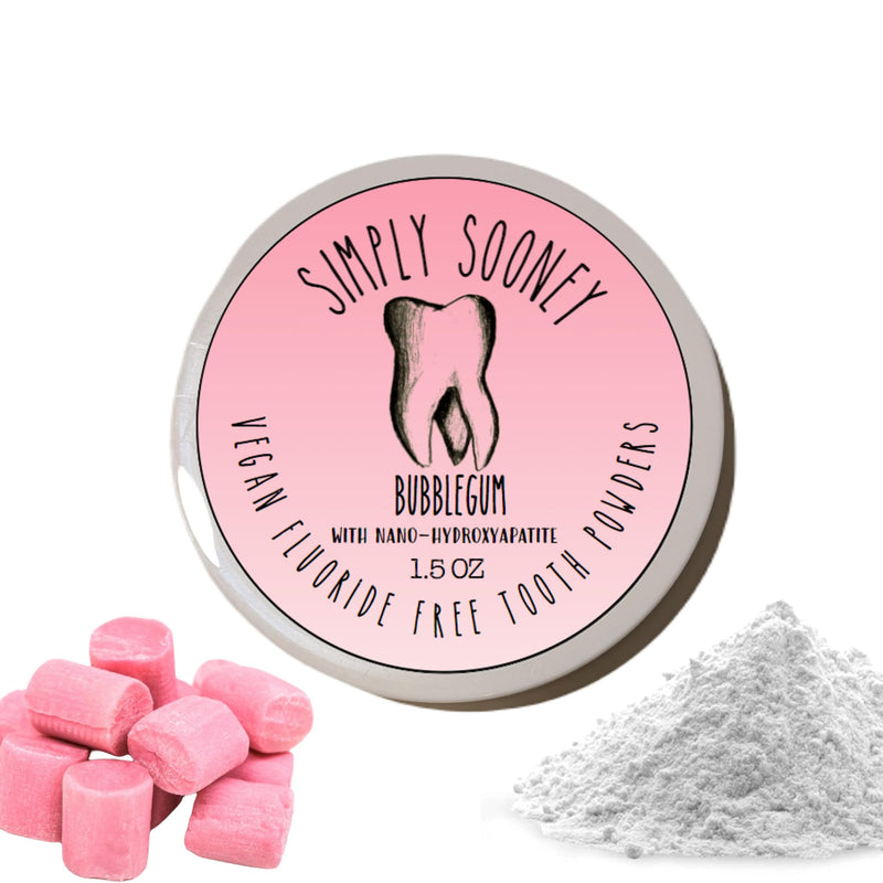 [Australia] - Simply Sooney Remineralizing Vegan Mineral Toothpaste Powder I Bubblegum Nano-hydroxyapatite Formula for Kids and Adults I Natural Whitening I Stronger Teeth 1.5oz (1.5 oz jar) 