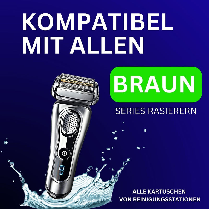[Australia] - GlobaClean shaving head cleaner refill liquid - compatible with Braun Clean & Renew cleaning cartridges - Braun cleaning cartridges Series 9 - shaving head cleaner for Braun cleaning cartridge 2x 1L 1 l (pack of 2) 