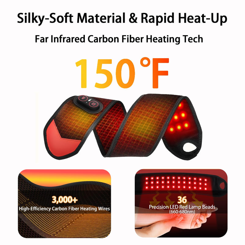 Wrist Heating Pad for Relaxing Discomfort with Massage Red Light Therapy,Coldfree Heated Brace with 3000mAh Battery,Hand Arthritis,Wrist Pain,Carpal Tunnel,Heat Wrist Wrap Gifts for Mom/Dad