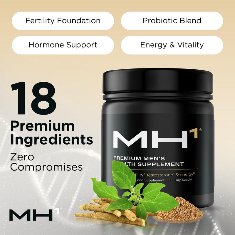 Male Fertility & Conception Supplement with Probiotic | Ashwagandha, Zinc, D-Aspartic Acid, Maca & L Reuteri | Testosterone Support | 120 Vegan Capsules | 30 Day Supply | Made in The UK | Lab Tested