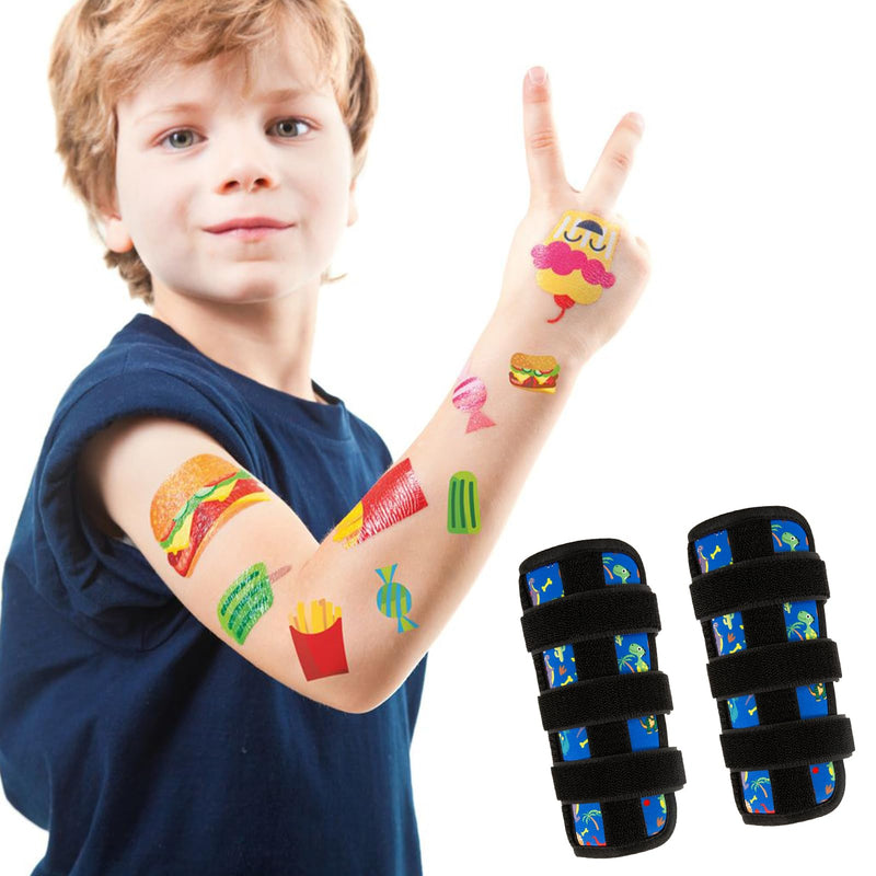 [Australia] - 2 Pcs Thumb Sucking Deterrent, Dinosaur Elbow Thumb Guard for Thumb Sucking, Nail Biting Treatment for Kids Prevention Anti Nose Picking for Boys Girls Finger Sucking Prevention Blue 