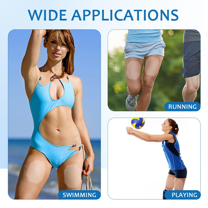 50 PCS Thigh Lift Tape, Disposable Self Adhesive Thigh Chafing Rub Prevention Tape Patches, Thin Inner Thighs Friction Pad, Prevents Chafing Wear Resistant