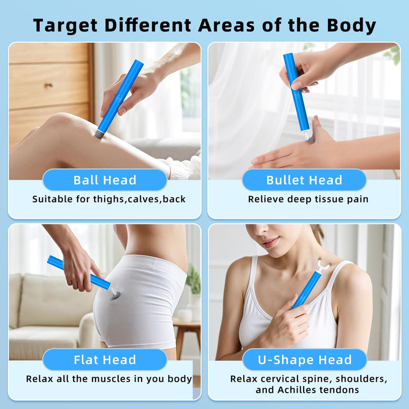[Australia] - Mini Massager，Mini Massage Gun for Hand Therapy & Neck Shoulder Muscle Pain Relief, Quiet & Portable Soften Scar Tissue Massager, Travel & Office Use Blue 
