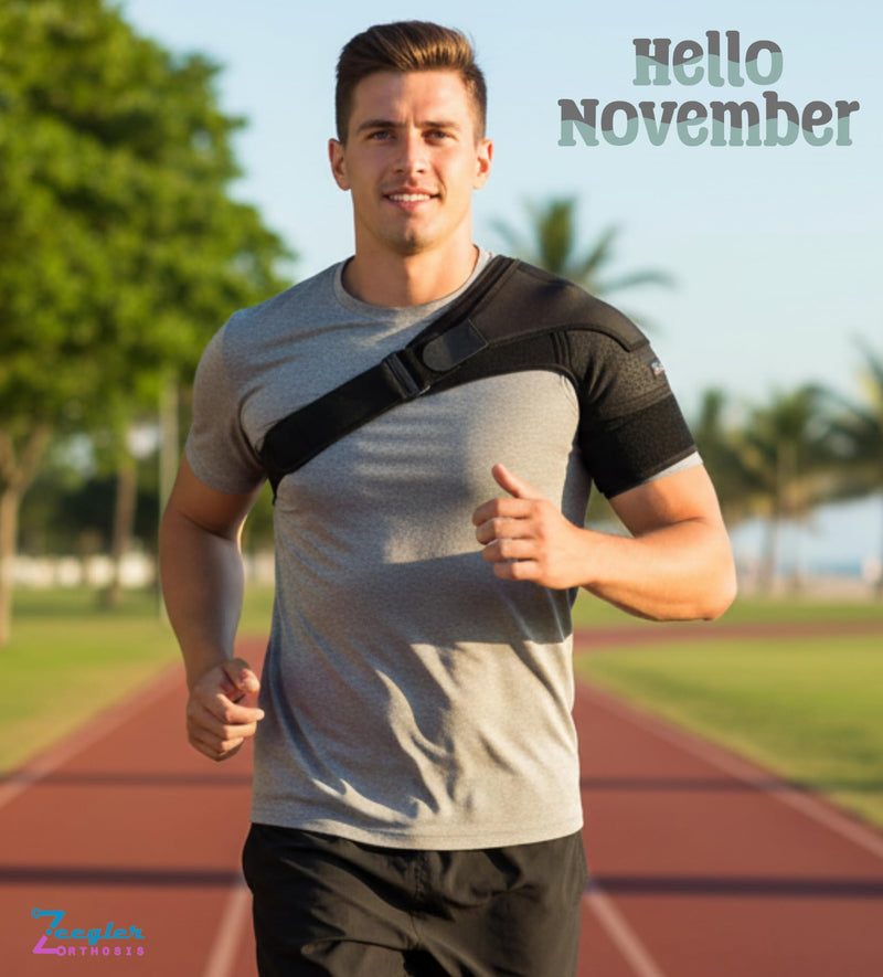 Shoulder Brace for Women and Men - Support for Torn Rotator Cuff, AC Joint Pain Relief and Dislocated Shoulder. Compression Sleeve, Arm Immobilizer Wrap, Stability Strap + Free Extension, Left-Right Small-Medium 1 Pack Blue