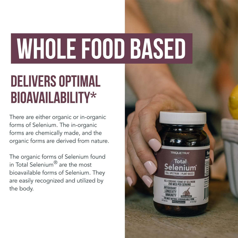 [Australia] - Total Selenium - 200 mcg, Plant-Based Selenium - Full Spectrum, Contains 4 Essential Organic Forms of Selenium Including Selenomethionine - Derived from Garlic - 60 Capsules 