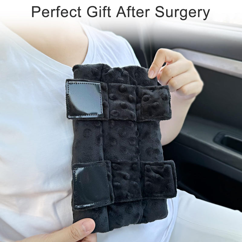 [Australia] - Port Pillow Open Heart Surgery Recovery Pillows After Heart Transplant Gift Chemo Port Must Haves Pacemaker Protector Bypass Post Surgery Cushion Minky Dot Black 