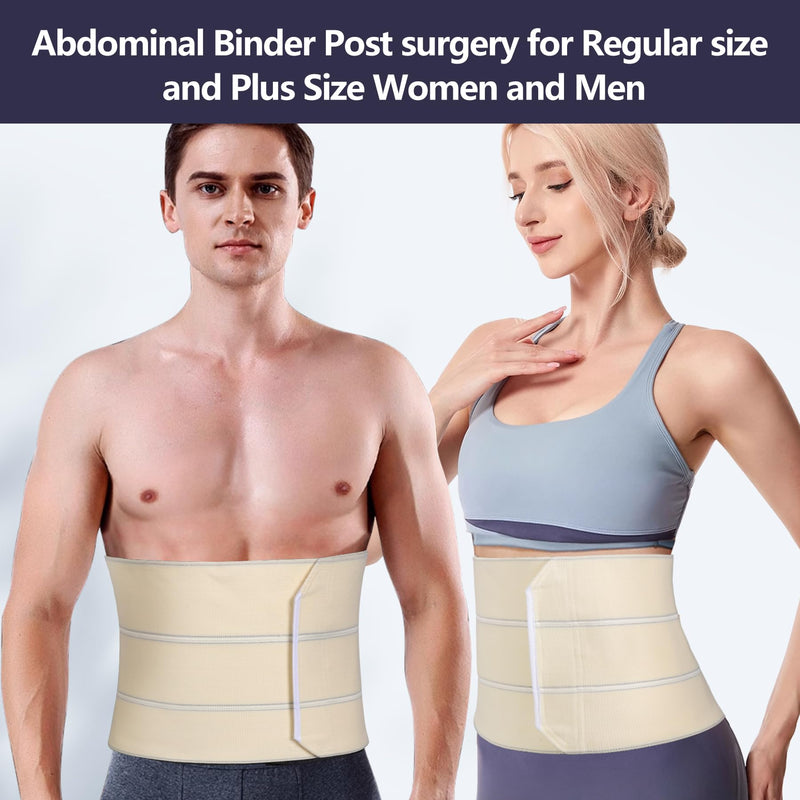 [Australia] - Elastic Abdominal Binder Lower Waist Support Belt, Umbilical Hernia Support Pad Universal Wide Belly Girdle Stomach Surgical Compression Wrap for Men and Women (White, XX-Large) White 