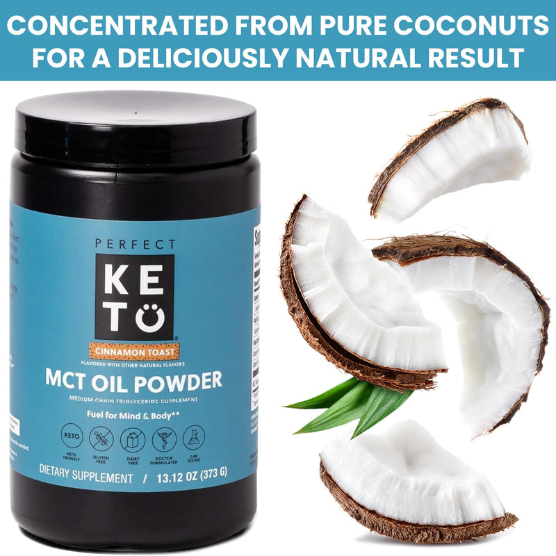 [Australia] - Perfect Keto MCT Oil Powder, Medium Chain Triglycerides, Ketogenic Non-Dairy Coffee Creamer and Bulk Supplement, 30 Servings (Vanilla) Vanilla 