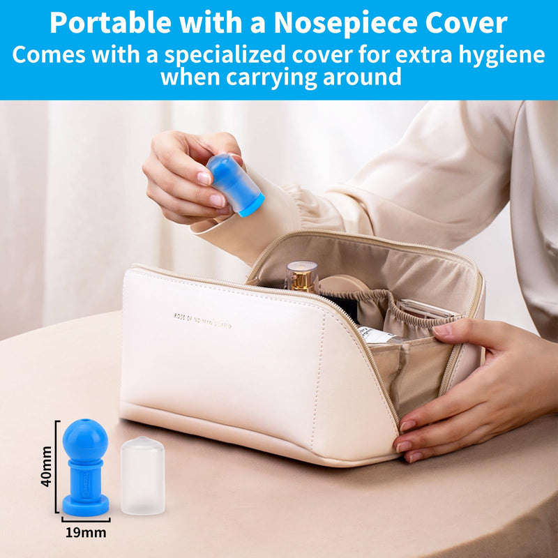 [Australia] - Tilcare Eustachian Ear Unclogger - Ear Unclogger for Treating Middle Ear Infection and Ear Popping for Adults - Includes 3 Nose Pieces, 3 Covers and 10 Balloons 