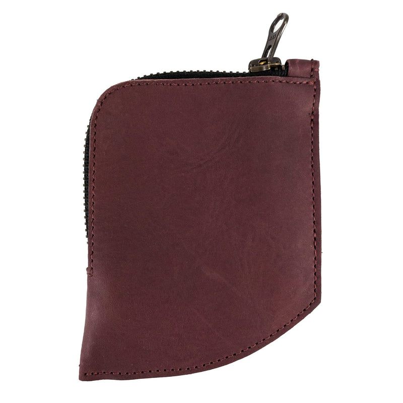 Hide & Drink, EDC Pocket Wallet, Curved Cash Organizer, Slim Front Card Holder, Money Clip, Full Grain Leather, Handmade Travel Accessories Sangria