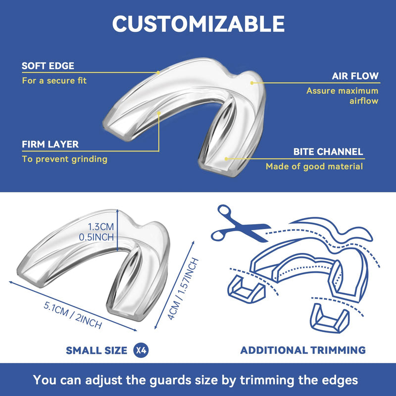 [Australia] - 4 Pack Kids Mouth Guards for Teeth Grinding, Small Size, Comfortable Night Guard for Kids, Professional Mouth Guards, Effective for Clenching Teeth 