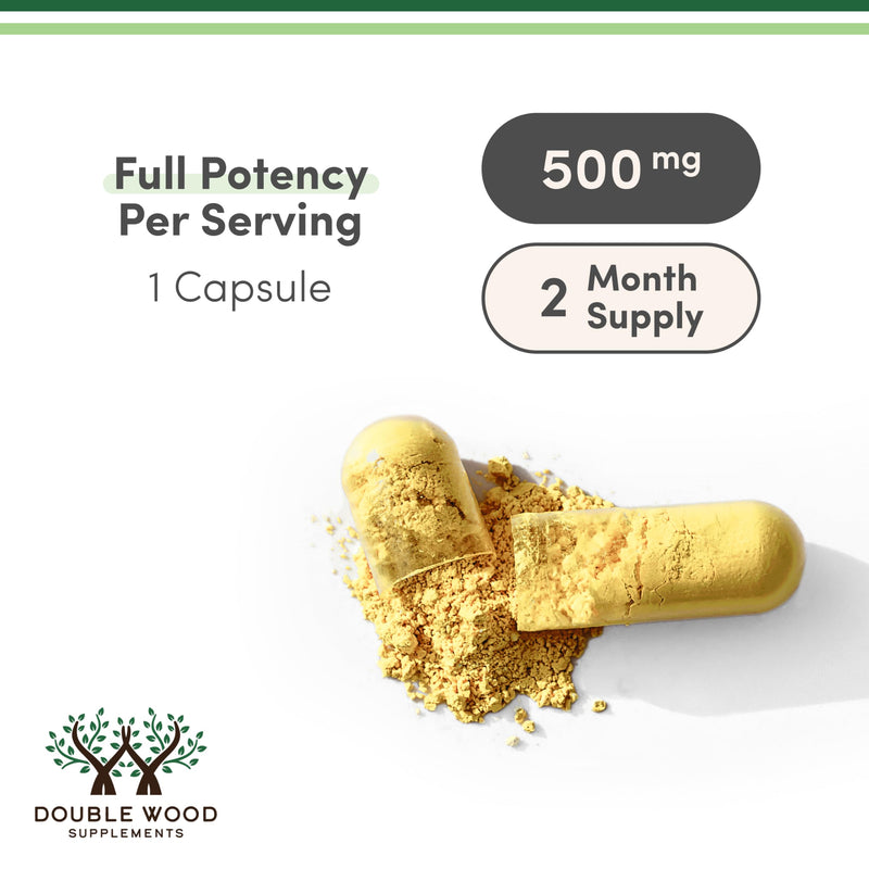 [Australia] - Berberine Supplement 500mg, 60 Capsules (Third Party Tested, Non-GMO, Gluten Free, Vegan Safe) AMPK Activator - Berberine HCL for Cardiovascular Health by Double Wood 60 Count (Pack of 1) 