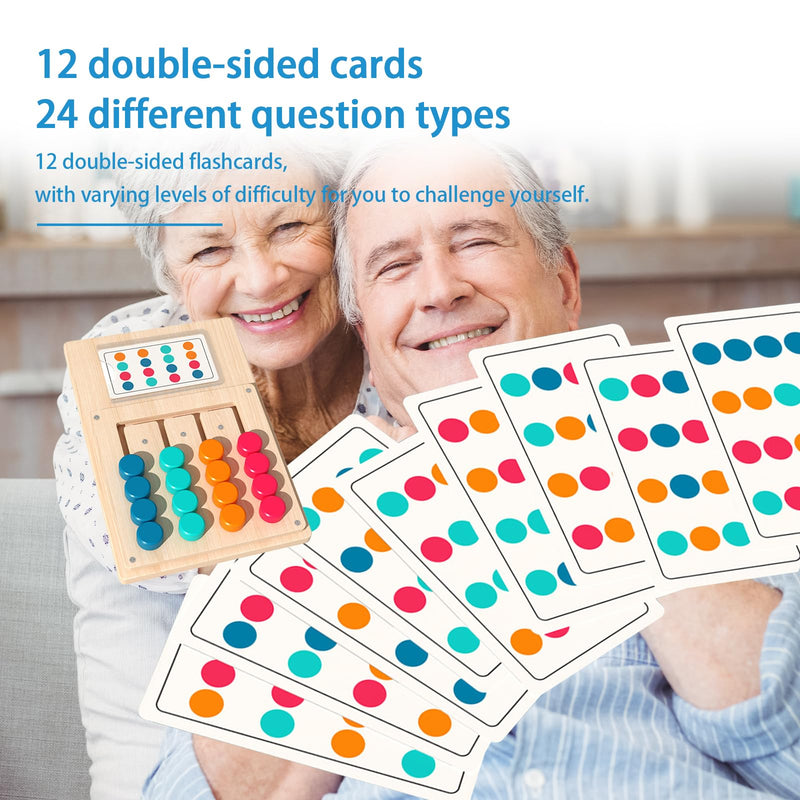 Wooden Dementia Games with 12 Cards for Seniors, Cognitive Stimulation Colour Memory Activities for Seniors, Portable Sensory Wooden Boards for Dementia in Adults