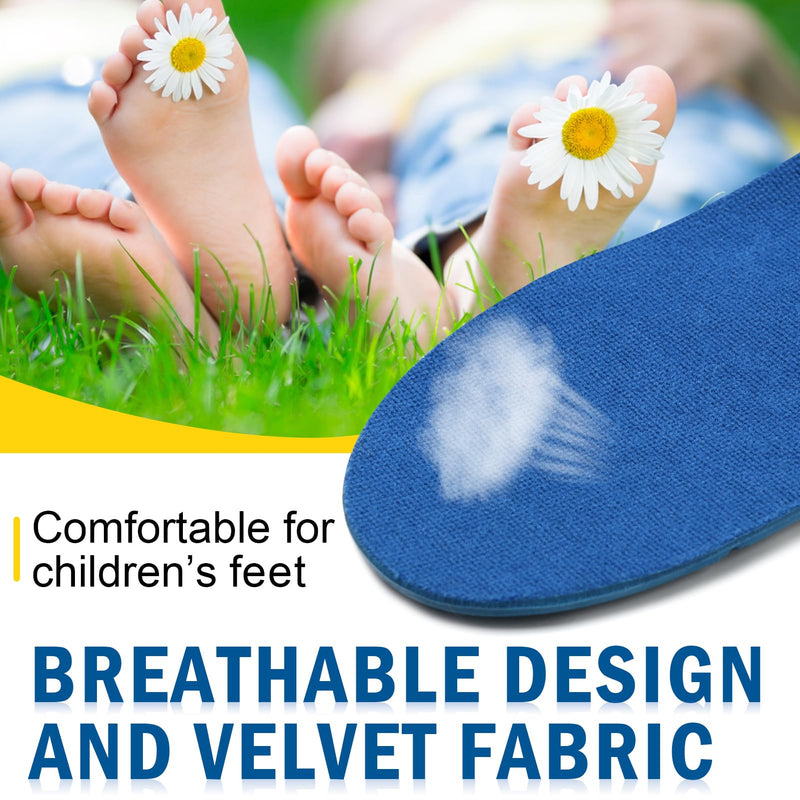 [Australia] - Ailaka Orthopedic Insoles Children, Orthopedic Shoe Insoles Children for Flat Feet, Heel Spurs, Plantar Fasciitis, Metatarsalgia Blue 37-39 EU 25.1cm 