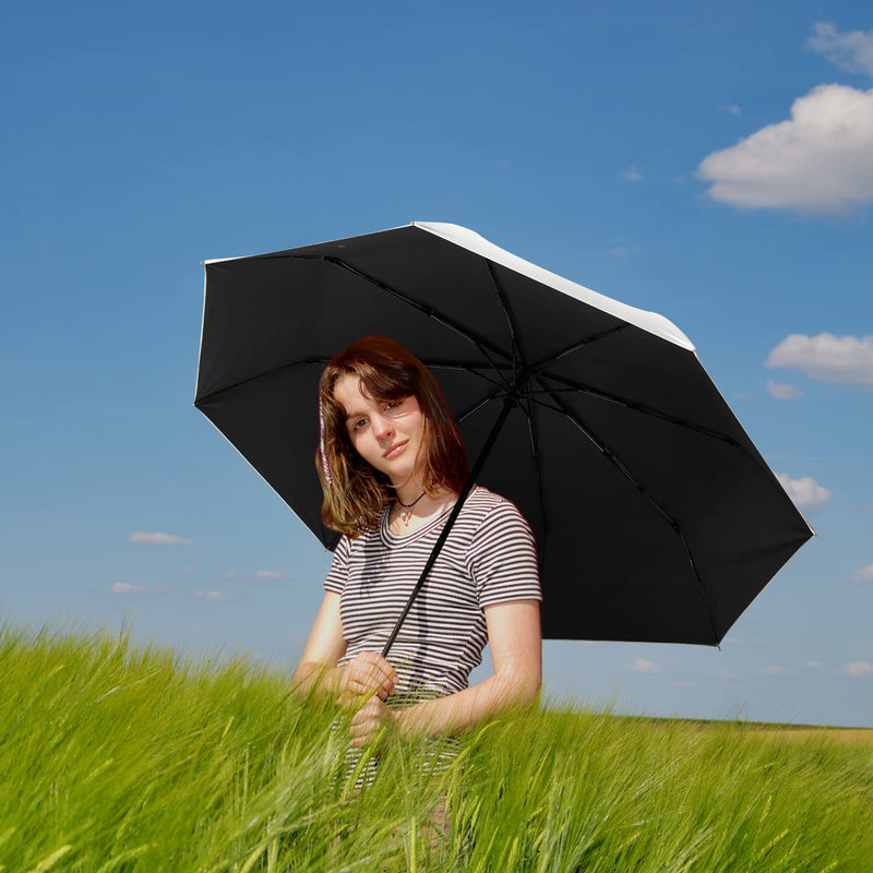 G4Free UPF 50+ UV Protection Large Travel Umbrella 46 Inch Reverse Windproof Umbrella for Sun&Rain