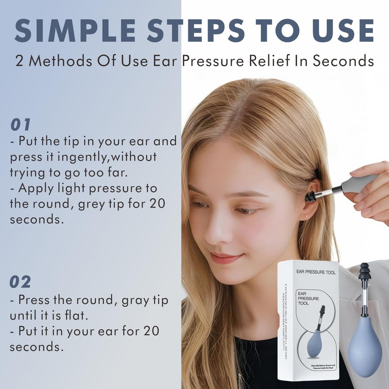 [Australia] - Ear Pressure Relief Suction Device, Migraine Ear Pressure Relief Products, Airplane Ear Tinnitus Relief Through Inner Ear Pressure Balance, Reduces Tension with 3 Sizes Earplugs Grey 