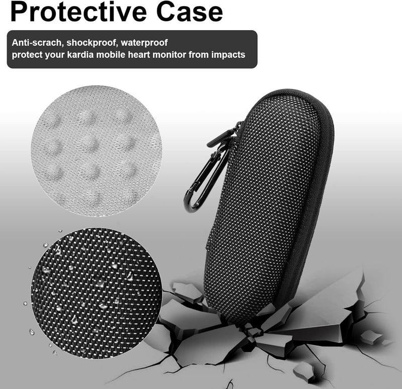 [Australia] - Yewltvep Case for kardiamobile EKG Heart Monitor, Hard case for KardiaMobile 6L, case for Kardia EKG Monitor Comes with Pill Box and Carabiner Clip, Heart Monitor Travel case Black&White 