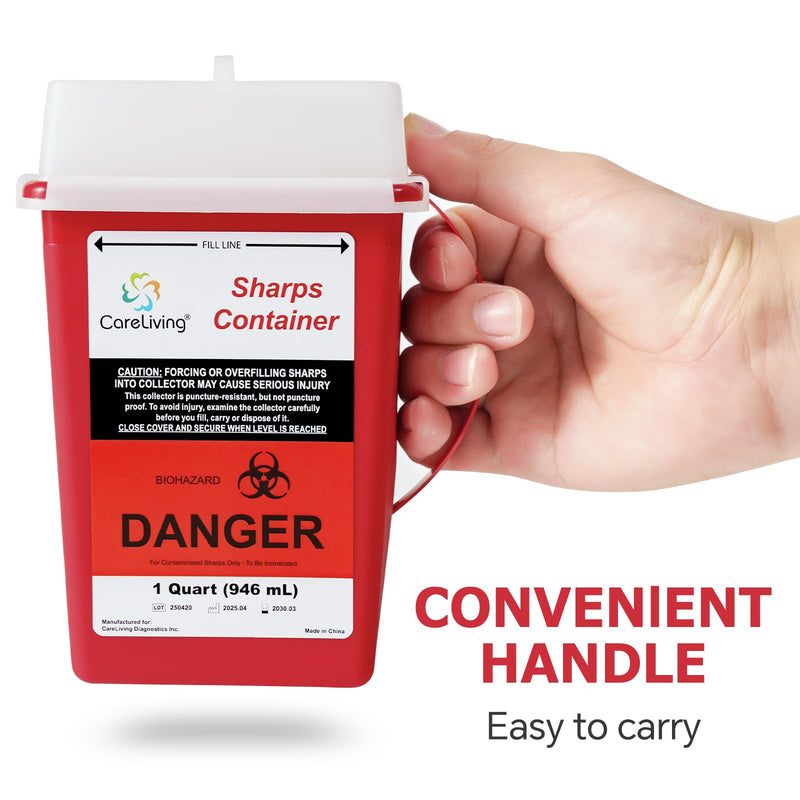 [Australia] - Sharps Container, Sharps Containers for Home Use, 1 Quart (3-Pack), Needle Disposal Containers, Sharps Disposal Container, Small Portable Container for Travel 3 