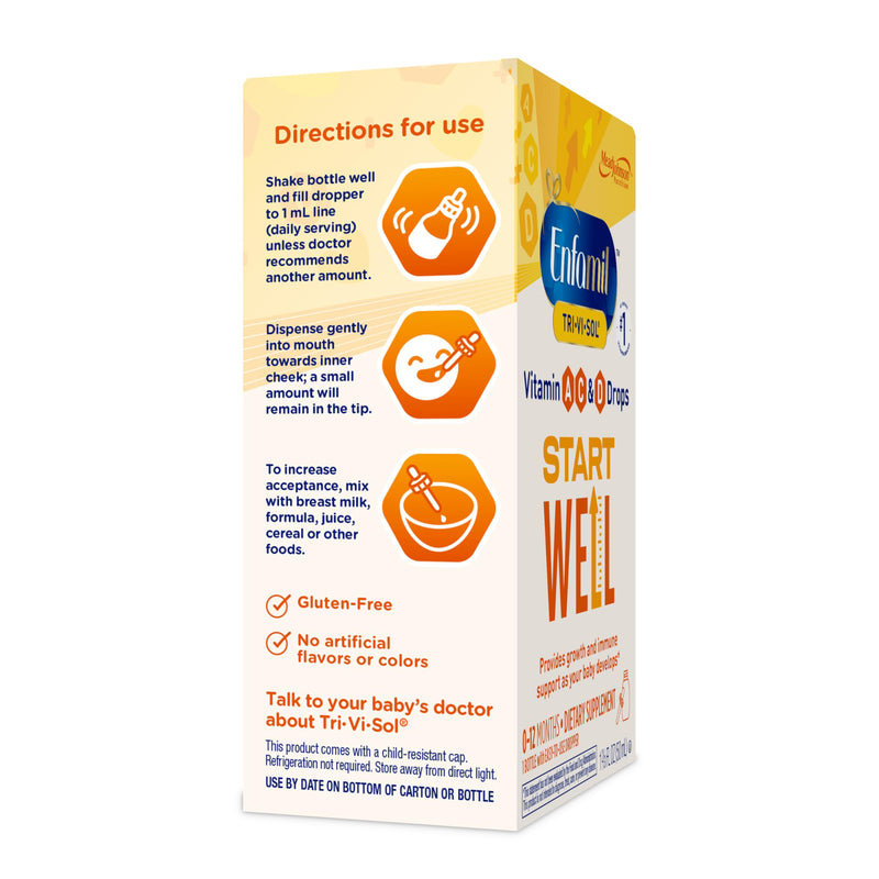 [Australia] - Enfamil Tri-Vi-Sol Infant Multivitamin Drops, Supports Growth & Immune Health for Babies, 50mL Bottle 1.69 Fl Oz (Pack of 1) 