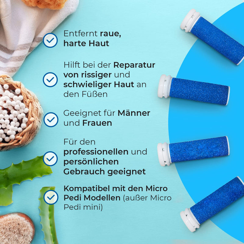[Australia] - My Rollers Mineral replacement rollers (blue) for Emjoi Micro Pedi in a pack of 4 | Rough 
